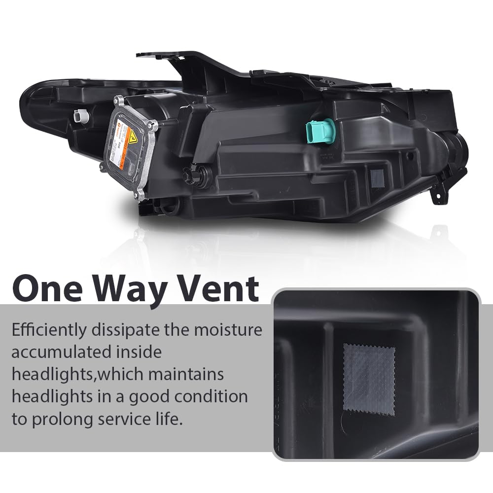 G-PLUS Headlight Lamps w/LED DRL & Marker Light w/o D3S HID Bulb Compatible with Chevy Traverse 2018-2021 Driver Left 84721414 Clear Lens Chrome Housing Bumper Headlamps,faros delanteros