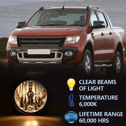 Bumper Fog Lights Compatible For Ford Expedition 2007-2014 & Ranger 2008-2011 Driving Lamps Replacement Assembly with H10 12V 42W Bulbs-1 Pair (Clear lens)