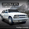 G-PLUS Headlights Corner Bumper Turn Signal w/o Bulbs Fit Chevy Blazer 1998-2005/Fit Chevy S10 Pickup 1998-2004 Smoke Lens Black Housing Clear Reflector Bumper Headlamps,faros delanteros Assembly