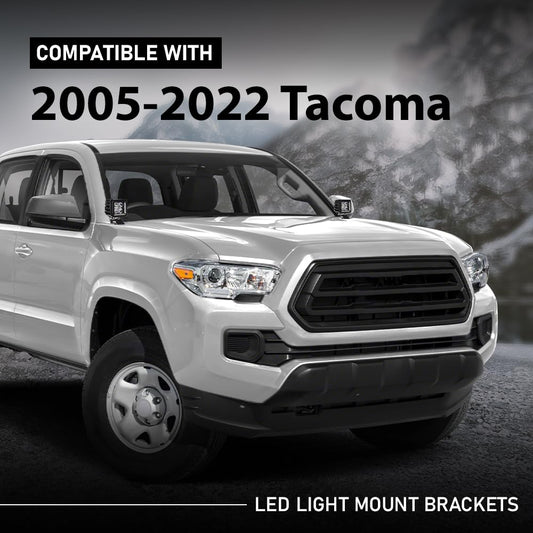 G-PLUS Upper Hood Ditch Cube LED Light Mount Brackets Compatible with Toyota Tacoma 2005-2015
