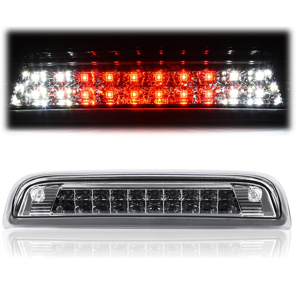 G-PLUS High Mount LED 3rd Brake Light Compatible with Chevy Silverado GMC Sierra 2014 2015 2016 2017 2018 Rear Tail Cargo Lamp Waterproof Clear Lens
