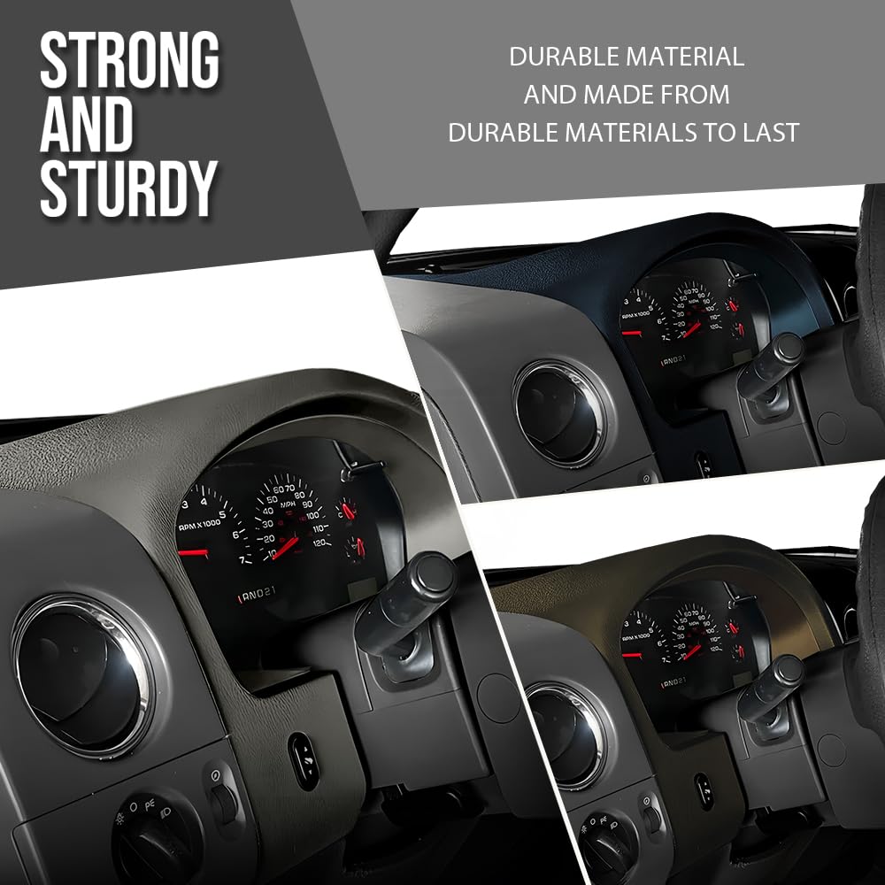 G-PLUS Dash Bezel Trim Instrument Cluster Cover Panel Compatible with Ford F150 2004-2008/Fit Lariat models Gray