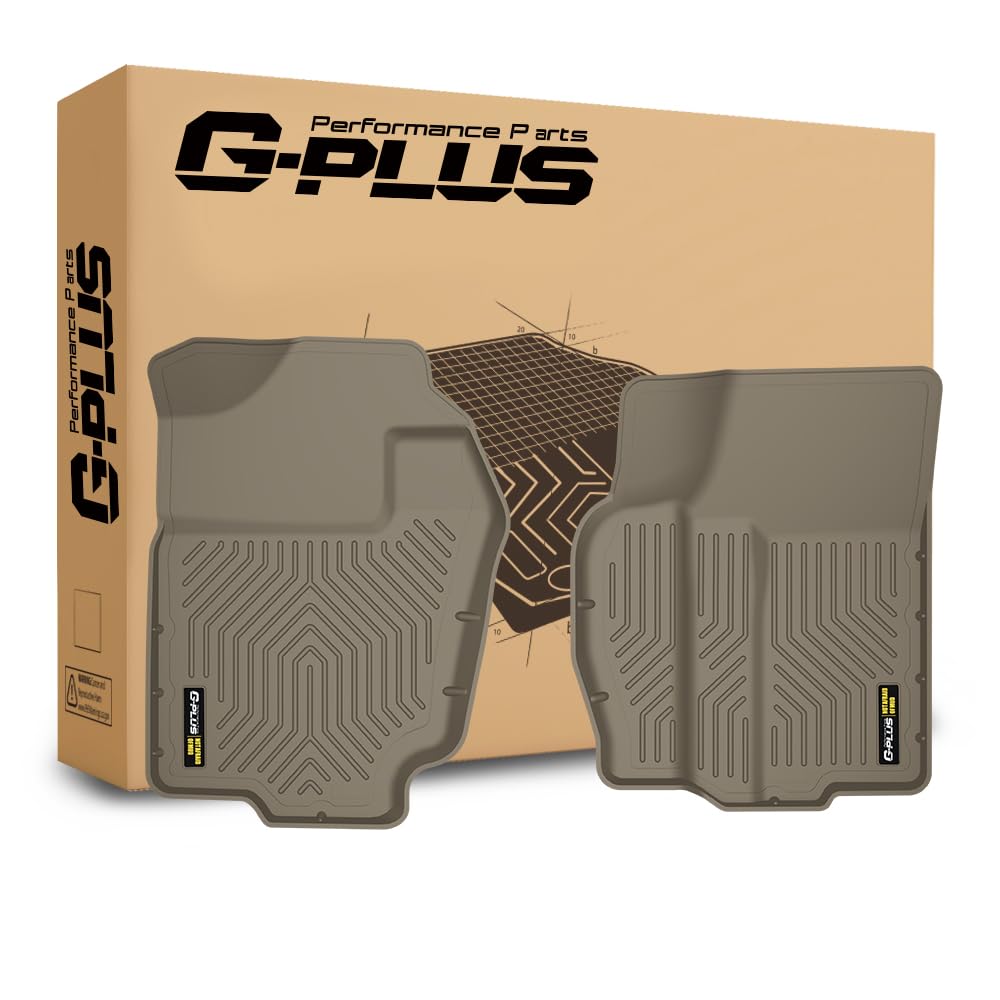 G-PLUS TPE Floor Mats Fit Dodge Ram 1500 1994-2001 1st Row Truck Accessories Cargo Liners All Weather Protection 2PCS Beige Alfombras para Carro