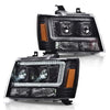 G-PLUS LED Headlights Assembly Fit Chevy Tahoe Avalanche Subarban 1500 2500 2007-2014 DRL Corner Turn Signal Headlamps Set Pair Left & Right Clear Lens Black Housing Amber Reflector,faros delanteros