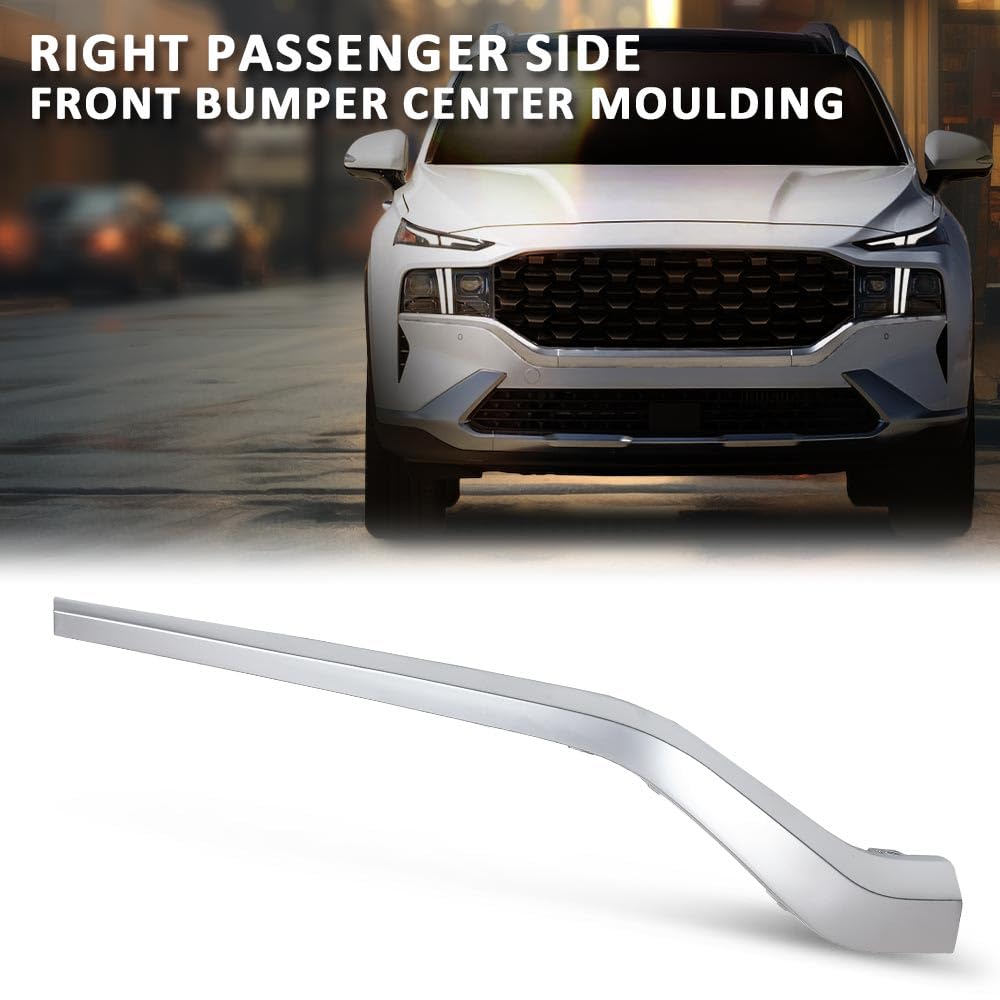 G-PLUS Front Bumper Center Molding Trim Right Passenger Side Compatible with Hyundai Santa Fe 2021-2023 86596S1600 86596-S1600