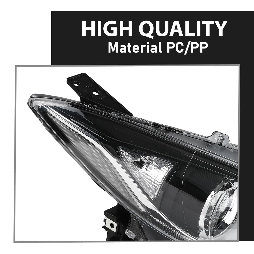 G-PLUS Headlights Assembly Front Headlamps Projector Compatible with Mazda 3 2014-2016 BPW1510K0 BPW9510K0A Clear Lens Black Housing Clear Reflector,faros delanteros