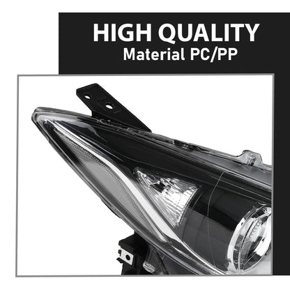 G-PLUS Headlights Assembly Front Headlamps Projector Compatible with Mazda 3 2014-2016 BPW1510K0 BPW9510K0A Clear Lens Black Housing Clear Reflector,faros delanteros