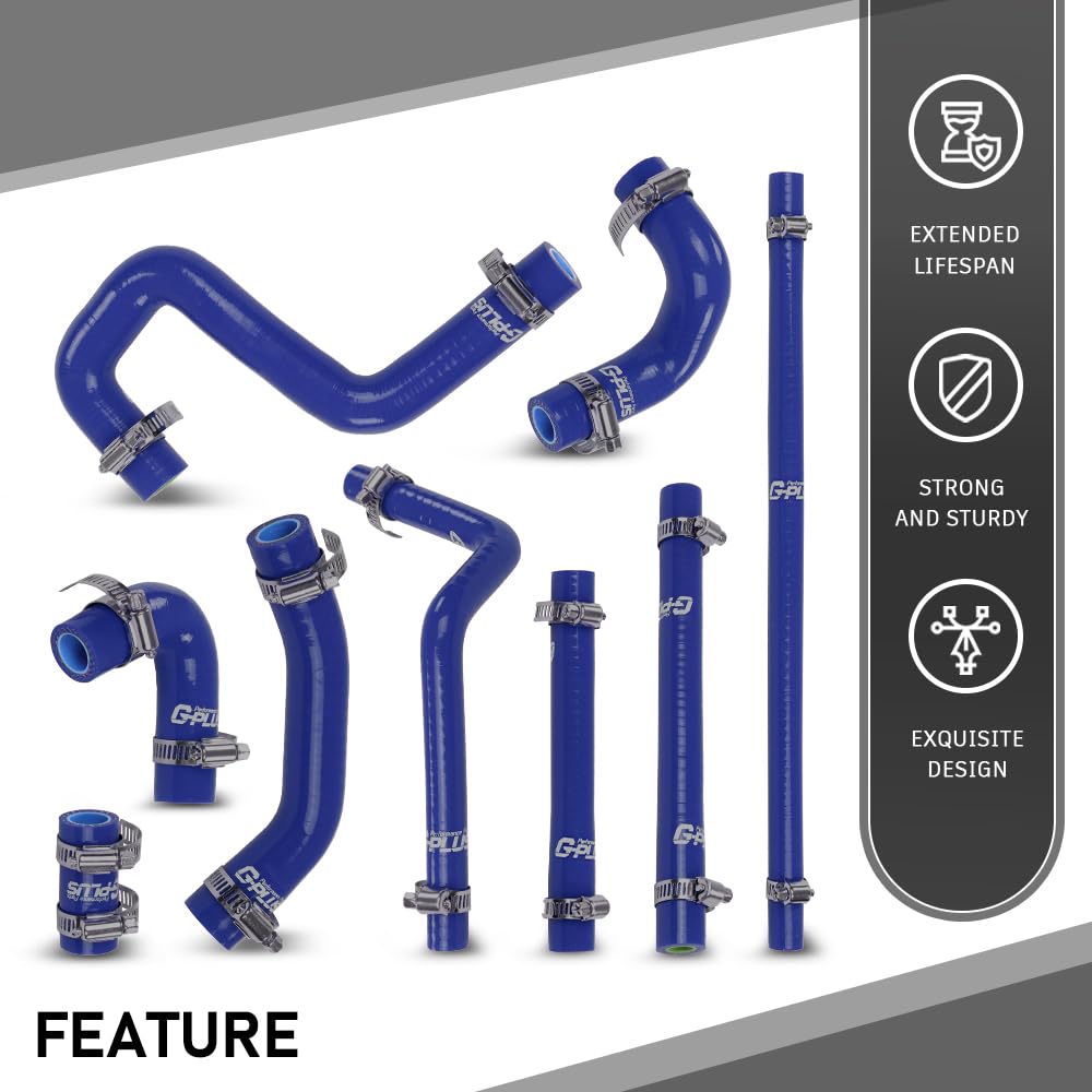 G-PLUS Silicone Heater Hose Kit Compatible with Toyota 4Runner 3.4L 1996-2002 W/Rear Heater Blue