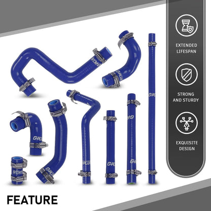 G-PLUS Silicone Heater Hose Kit Compatible with Toyota 4Runner 3.4L 1996-2002 W/Rear Heater Blue