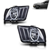 G-PLUS LED Headlights Assembly Compatible with Ford Mustang 2005-2009 7R3Z13008D, 7R3Z13008C Bumper Headlamps Left & Right Smoky Lens Chrome Housing Amber Reflector faros delanteros