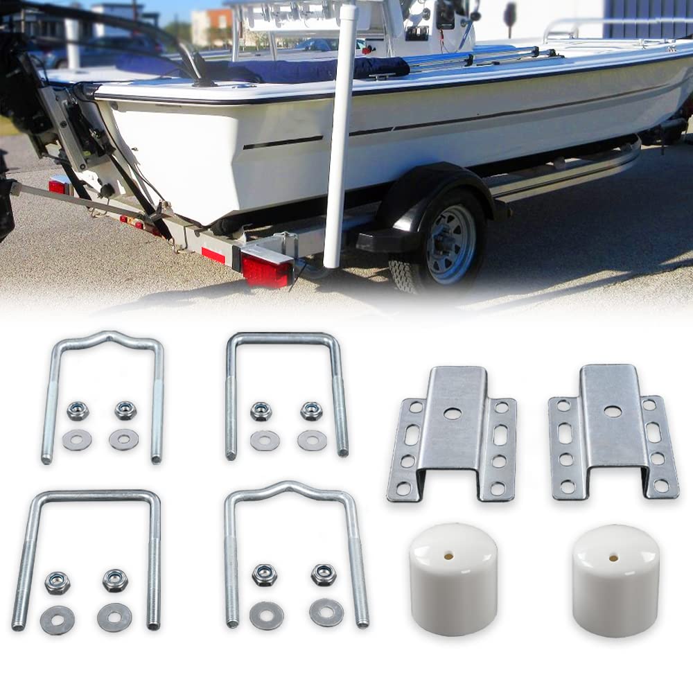 G-PLUS Boat Trailer Galvanized Universal Guide Pole and Post Mounting U Bolt Kit Boat Trailer Guides