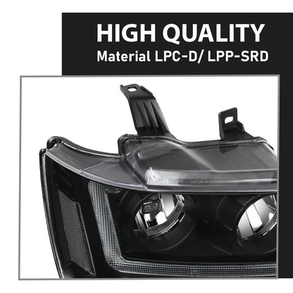 G-PLUS LED Headlights Assembly Front Headlamps Fit Chevy Tahoe Suburban 1500 2007-2014,Fit Chevy Avalanche Suburban 2500 2007-2013 Clear Lens Black Housing Clear Reflector,faros delanteros