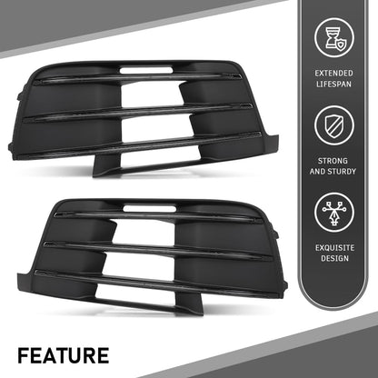 G-PLUS Pair Front Bumper Lower Grille Fog Light Grill Covers, Compatible with Audi Q7 S-Line 2016-2019, LH Driver & RH Passenger Side 2PCS, 4M0807681D, 4M0807682D