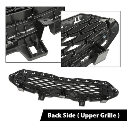 G-PLUS Front Upper Bumper Grille & Radiator Sight Shield Cover Compatible with Kia Forte 2019-2021 KI1224116 KI1200205 86370M7000 86350M7010