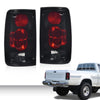 G-PLUS Tail Light Assembly Rear Brake Lamp LH&RH w/Bulbs Compatible with Toyota Hilux Pickup Truck 1989-1995 8156089166, 8155089166, TO2800105, TO2801105 Smoke Lens Black Housing Luces Traseras