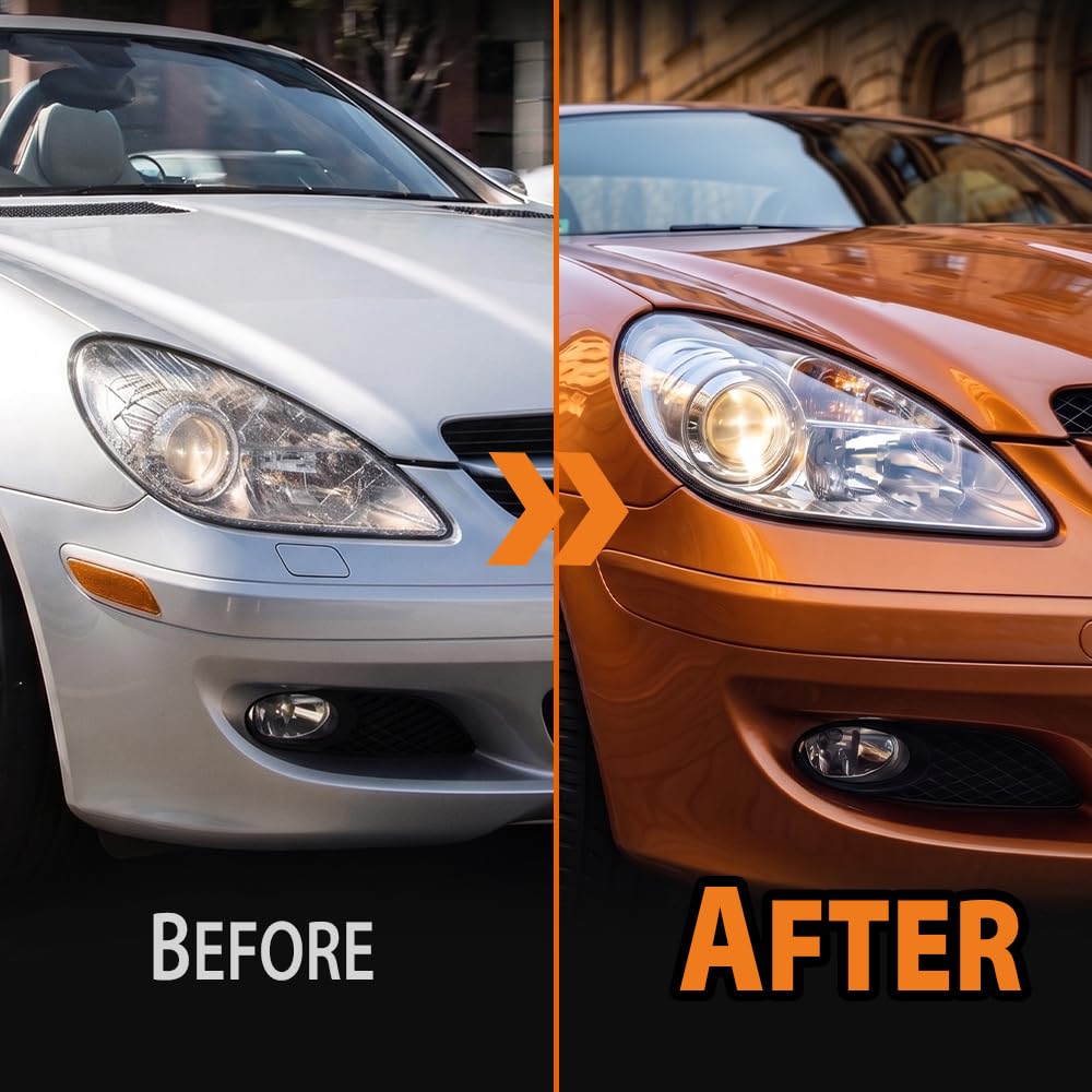 G-PLUS Headlight Lens Cover Compatible with Benz R171 SLK 2005-2011 Left & Right Pair Front Headlamp Lens Cover Clear