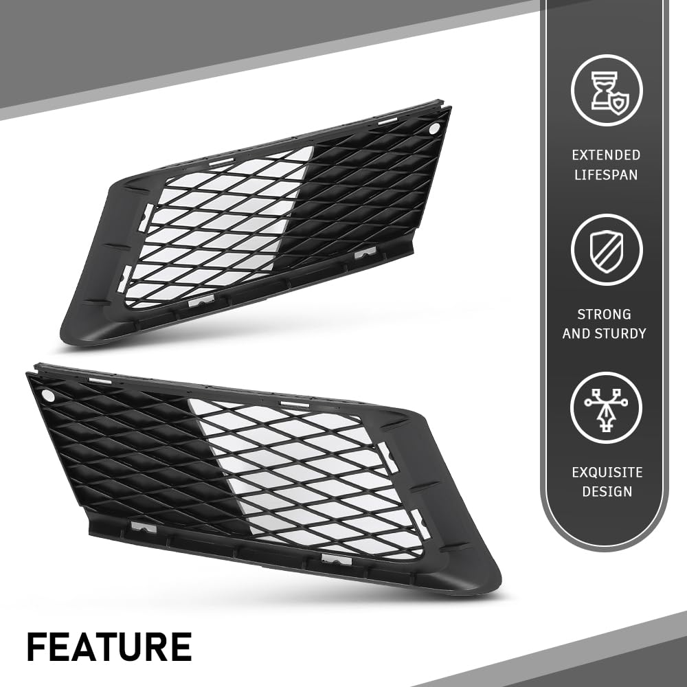 G-PLUS Pair Bumper Grille Compatible with BMW 328i/328xi xDrive Base Coupe 2-Door 2007-2010,BM1036121, BM1036122, 51117154720, 51117154719,BM1036122,51117154720 Black