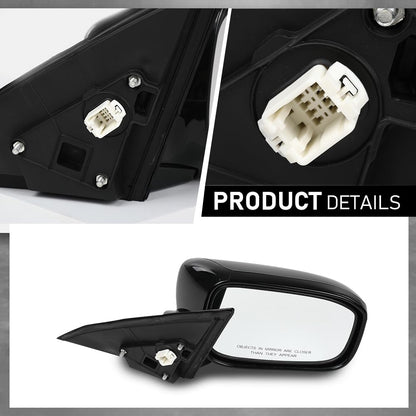 G-PLUS Power Mirror Driver and Passenger Side Compatible with Honda Accord 4-Door 2003-2007 Manual Folding 3-Pin HO1320152 HO1321152 76250SDAA13ZA 76200SDAA13ZA Glossy Black
