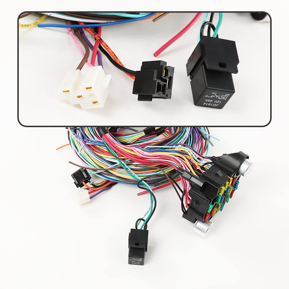 G-PLUS Extra Long Wire 21 Circuit Harness Compatible with Chevy Mopar Ford Hotrod