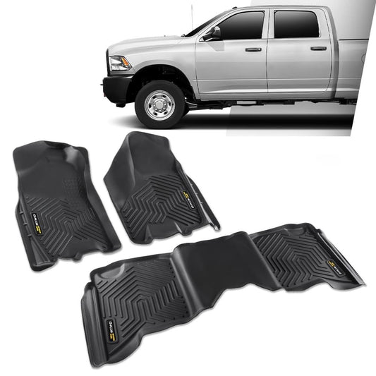 G-PLUS Cargo Liners Compatible with 2009-2018 Dodge Ram Crew Cab(Not Fit Quad Cab & Tradesman) All Weather Full Cover Protection 1st & 2nd Row 3PCS TPE Car Floor Liners Accessories