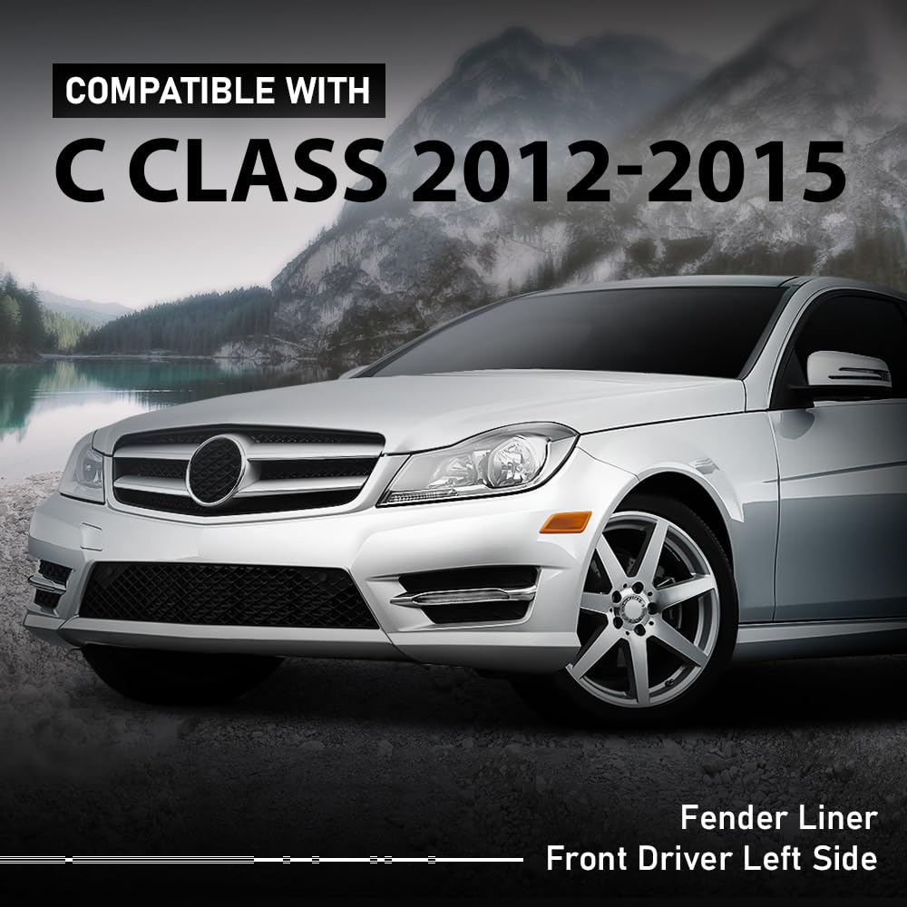 G-PLUS Fender Liners Front Driver Left Side Compatible with Benz C250 C300 C350 2012-2014 2046906030, MB1248173