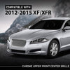 G-PLUS Upper Front Center Grill Grille Compatible with Jaguar XF XFR 2012-2015 Silver