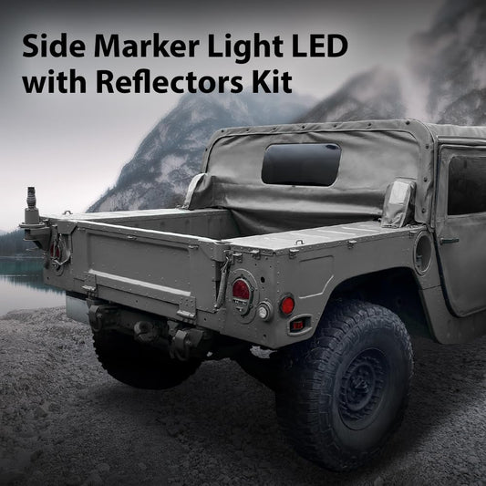 G-PLUS Side Marker Light LED with Reflectors Kit Compatible with Humvee M998 Hummer Universal 4pcs