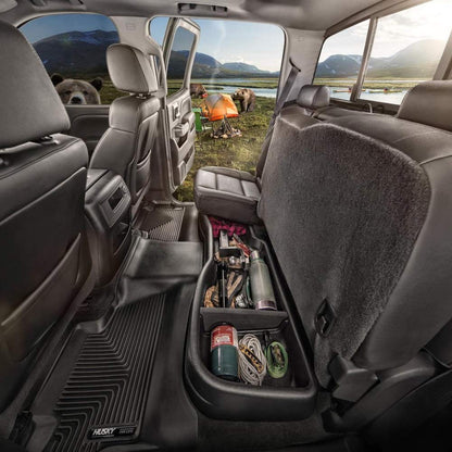 G-PLUS Under Seat Storage Box Replacement For Chevy Silverado GMC Sierra 1500 2500HD 3500HD Crew Cab 2014 2015 2016 2017 2018 Seat Storage Organizer Black