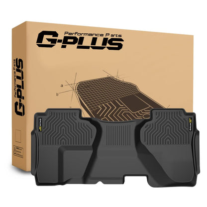 G-PLUS TPE Floor Mats Fit Chevy Silverado GMC Sierra 1500 Double Cab 2014-2018 2nd Row Truck Accessories Cargo Liners All Weather Protection 1PC Black Alfombras para Carro