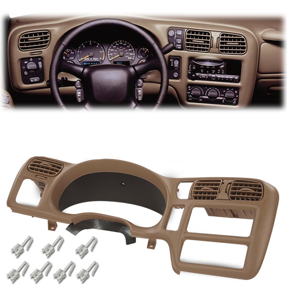 G-PLUS Dash Trim Bezel Cover Single Din Fit Chevy Blazer S10 GMC Jimmy S15 Sonoma 1998-2004 Dashboard Radio Panel 15013761 (Beige)