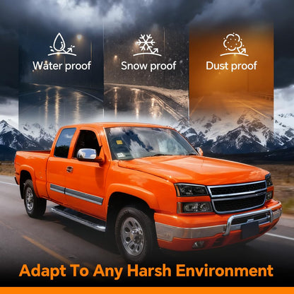 G-PLUS Headlights Compatible with Chevy Avalanche 1500 2500/Fit Chevy Silverado 1500 2500 HD 3500 2003-2006,Clear Lens Black Housing Amber ReflectorBumper Headlamps,faros delanteros