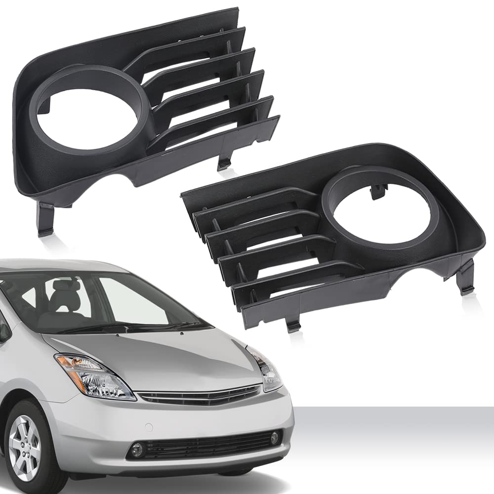G-PLUS Fog Light Cover Grille Grill Compatible with Toyota Prius 2004 2005 2006 2007 2008 2009 with Hole Front Bumper Fog Lamp Cover 53112-47030 53113-47030