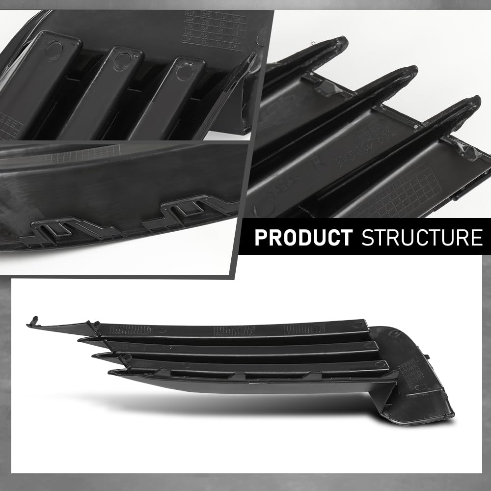 G-PLUS Pair Front Lower Bumper Grilles Covers, Compatible with Audi A3 S3 2013-2017, Left Driver & Right Passenger Side 2PCS, 8V5807682, 8V5807681