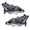 G-PLUS Headlights Assembly Compatible With 2013 2014 2015 Nissan Altima 4-Door Sedan Factory Style Automotive Halogen Model Headlamps (Clear Lens Black Housing Clear Reflector),faros delanteros