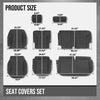 G-PLUS Seat Covers Set Compatible with Chevy Silverado LT Crew Cab 2014-2018 Black