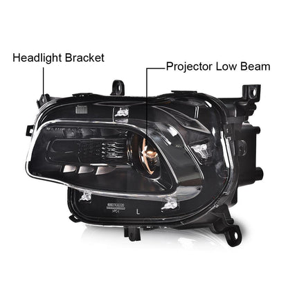 G-PLUS One Left Driver Side Headlight Compatible with Jeep Cherokee Trailhawk 2014-2016 Headlamp w/Bulbs Halogen Clear Lens Black Housing Amber Reflector Bumper Headlamps,faros delanteros