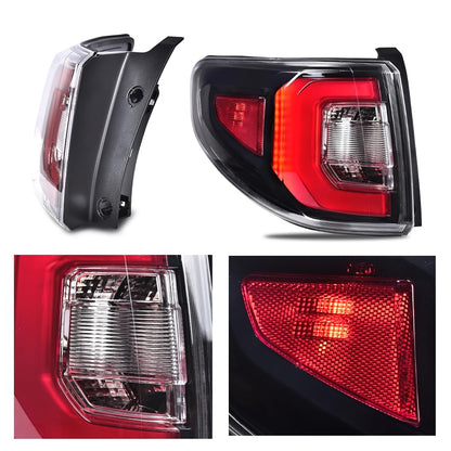 G-PLUS LED Rear Left Tail Light Assembly Compatible with GMC Acadia 2013-2016, Fit GMC Acadia Limited 2017, Left Driver Side Rear Brake Lamp, Clear Lens Red/Black Housing