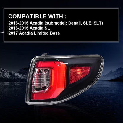G-PLUS Tail Light Right Side Compatible with GMC Acadia 2013-2016, Compatible with GMC Acadia Limited 2017 Luces Traseras Rear Brake Lamps Assembly