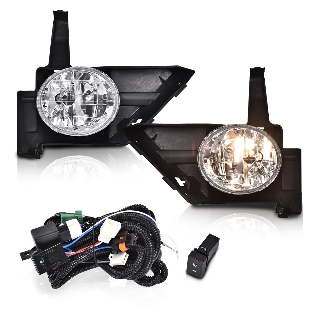 G-PLUS Pair Bumper Fog Lights Compatible with Honda CR-V models only 2005-2006 Driver & Passenger Side Fog Lamps Assemblies Clear Bumper Driving Fog Lights HO2591104