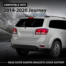 G-PLUS Rear Outer Bumper Brackets Pair for Dodge Journey 2014-2020 Black Front View