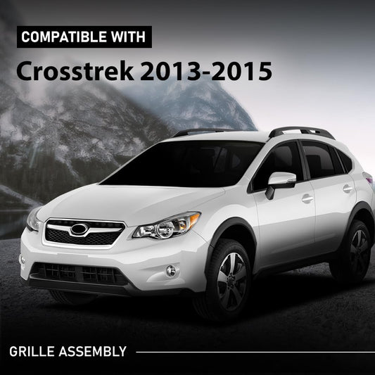 G-PLUS Front Black Chrome Bumper Grille Assembly Compatible with Subaru XV Crosstrek 2013-2015 91122FJ020