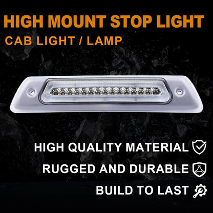 G-PLUS LED Third Brake Light Compatible With 2009-2014 Ford F150 High Mount Rear 3rd Cargo Tail Lamp Waterproof(Clear lens Chrome Housing)