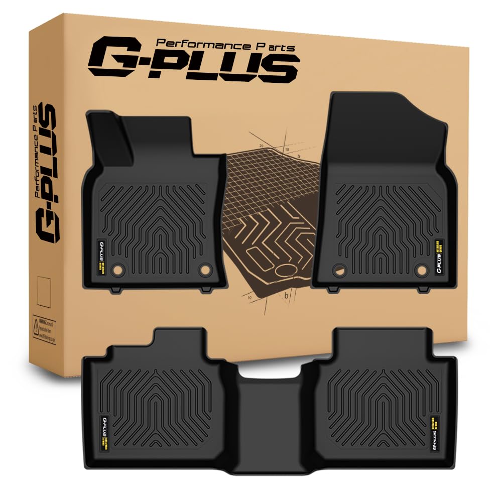 G-PLUS TPE Floor Mats Fit LX ES200 2018 1st & 2nd & 3rd Row Truck Accessories Cargo Liners All Weather Protection 3PCS Alfombras para Carro Black