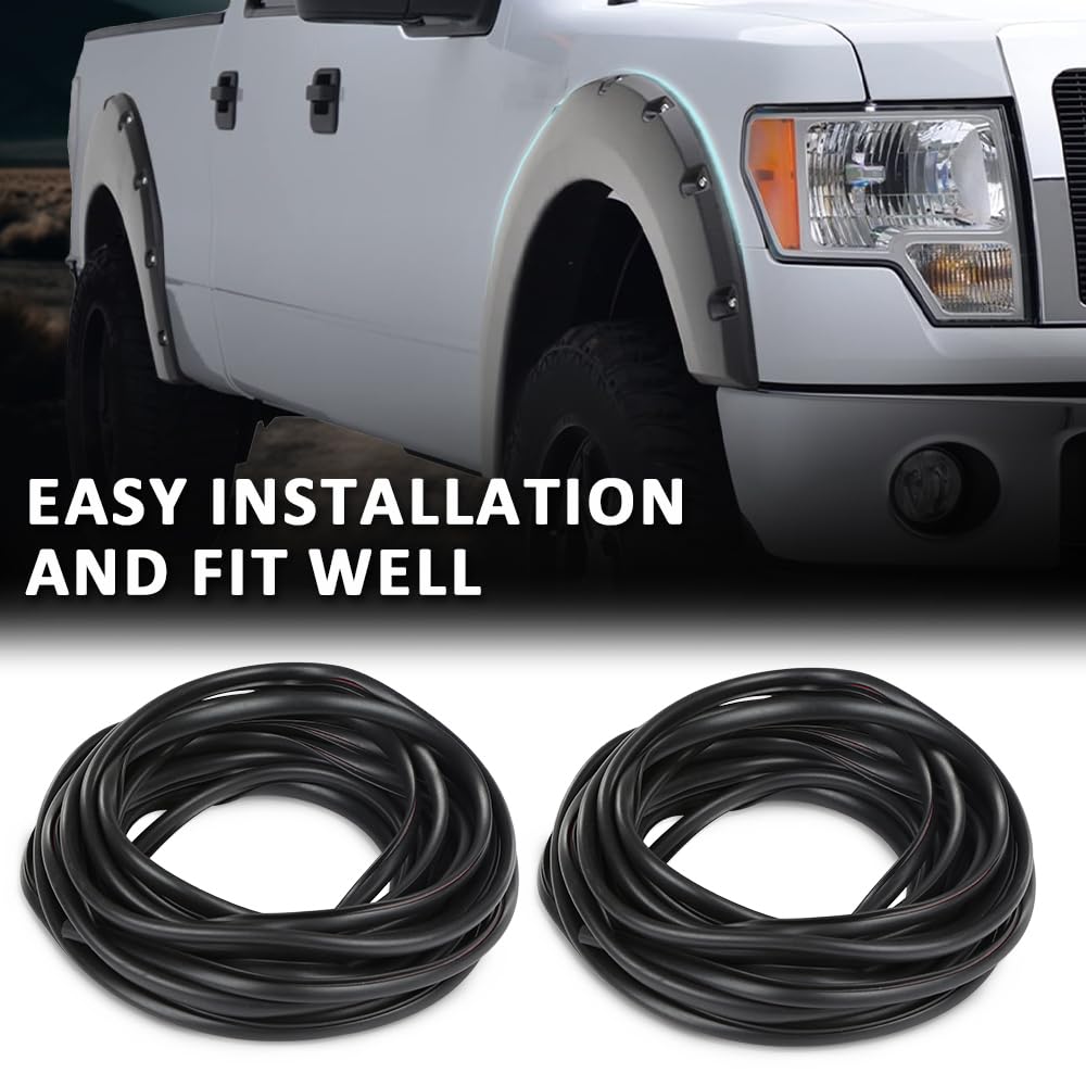 G-PLUS Fender Flare Rubber Seal 60 Feet（18.288m） Fender Flare Edge Trim, Fender Flare Gasket Universal Fit for Car and Truck Wheel Wells