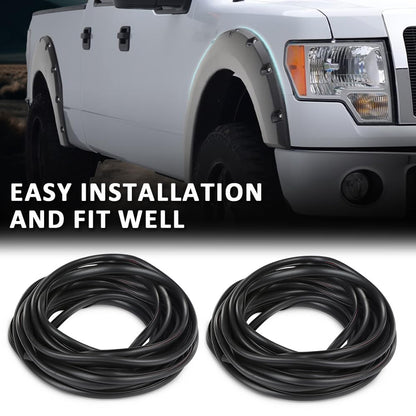 G-PLUS Fender Flare Rubber Seal 60 Feet（18.288m） Fender Flare Edge Trim, Fender Flare Gasket Universal Fit for Car and Truck Wheel Wells