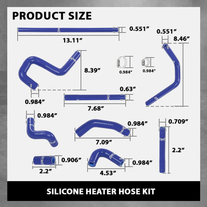 G-PLUS Silicone Heater Hose Kit Compatible with Toyota 4Runner 3.4L 1996-2002 W/Rear Heater Blue