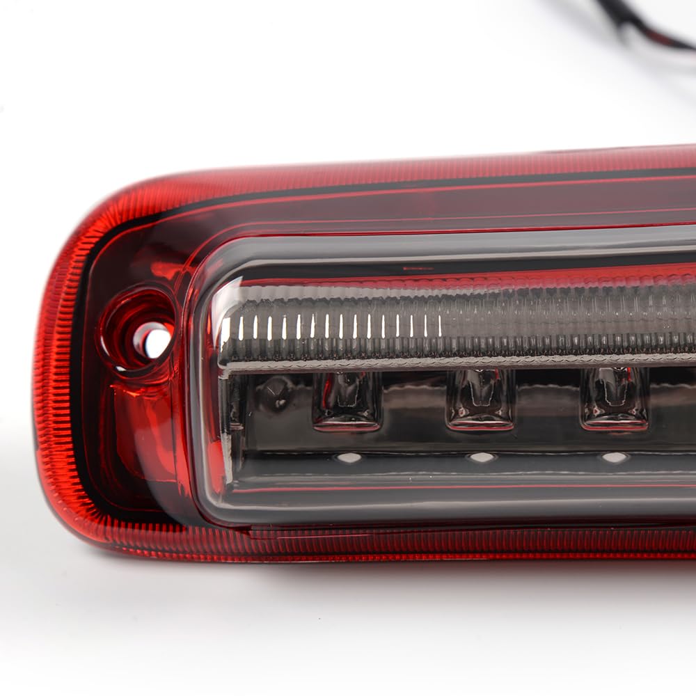 G-PLUS LED Third Brake Light Compatible With 1999-2006 Chevy Silverado GMC Sierra 1500 2500HD 3500,3RD Cargo LED Tail Lamps Chrome Housing Red & Smoky Lens