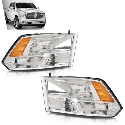 G-PLUS Headlights Assembly Front Headlamp Left Right Pair without Bulbs Fit Dodge Ram 1500 2500 3500 2009-2018 Factory Bumper Headlamps,faros delanteros