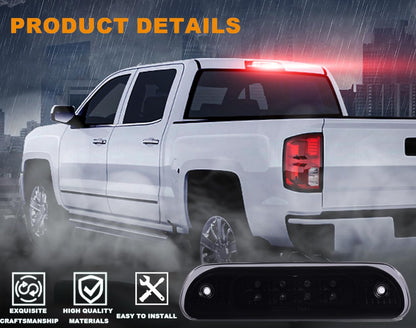 G-PLUS LED Third 3rd Brake Cargo Light Compatible With 1999-2004 Grand Cherokee,Rear Roof Center High Mount Stop Tail Light Replacement (Black Housing Smoky Lens)