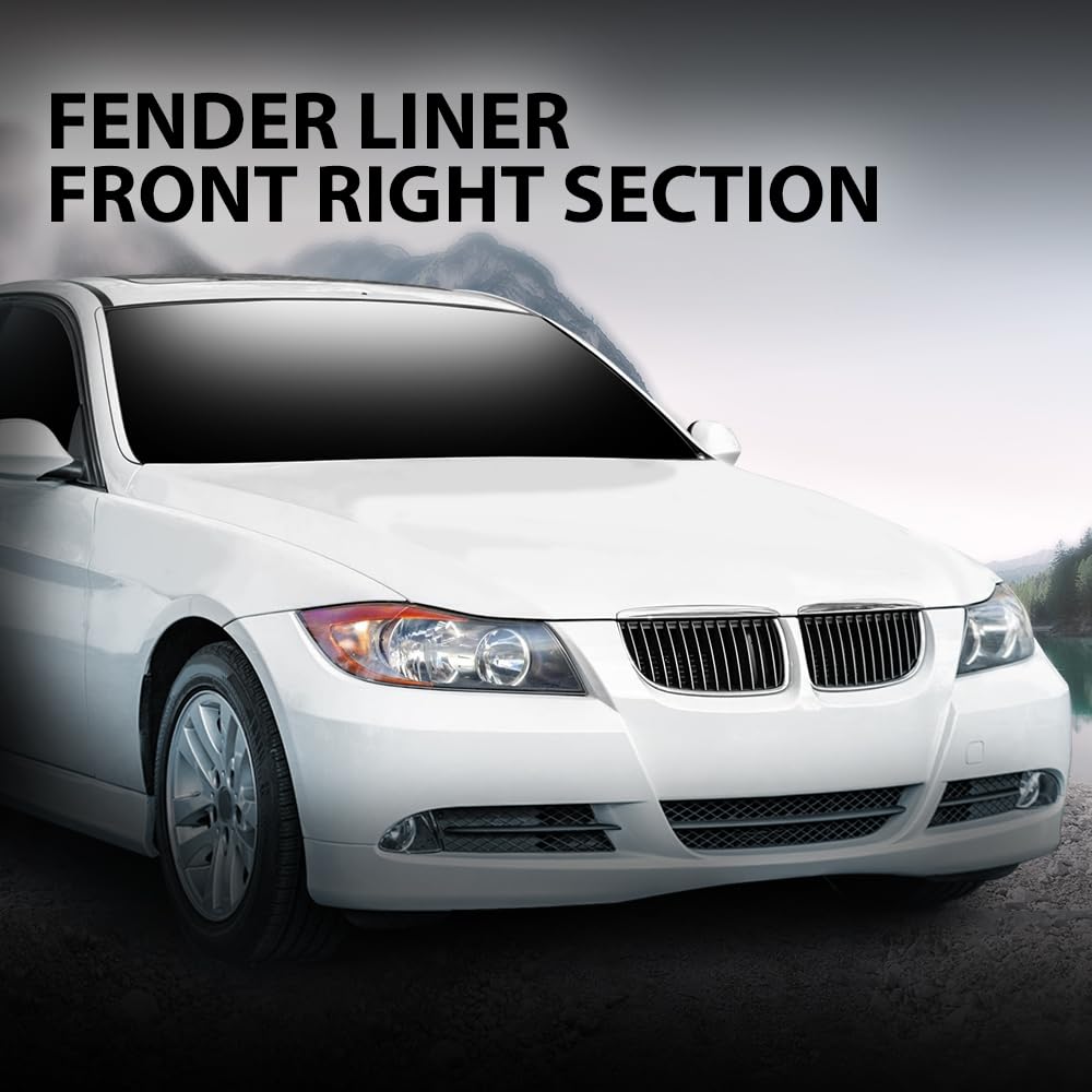 G-PLUS Front Right Front Section Fender Liner Compatible with 2006-2008 BMW 323i Base,Fit 2006 BMW 325i 325xi Base For Non-M Sport Line (Non-M Sport Package) Models 51717059380-PFM